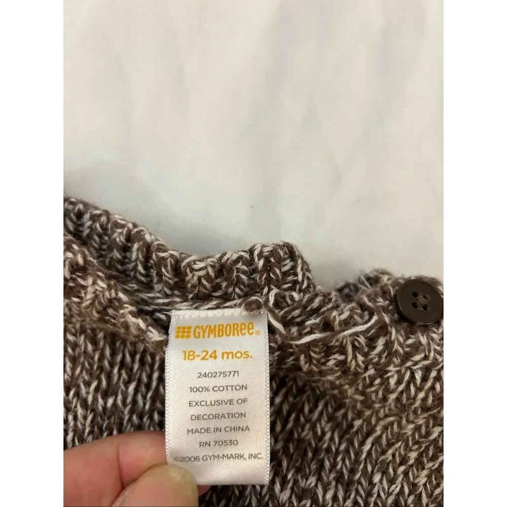 Gymboree boys sweater‎ size 18-24m brown raccoon rn#70530